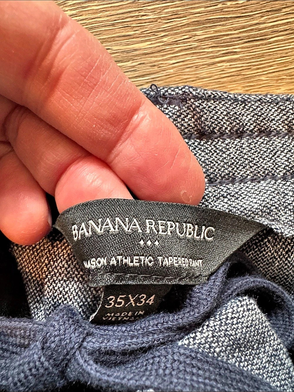Banana Republic Men’s Mason Athletic Tapered Pant Gray Waist 35x34 - Picture 5 of 10